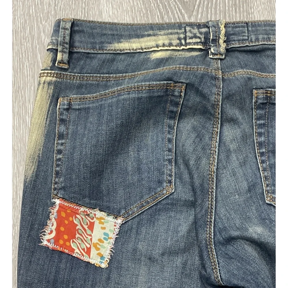 FREE PEOPLE ARTISAN DE LUXE PATCHED SKINNY JEAN BOHO FESTIVAL RARE Women Sz 30 - Picture 8 of 11